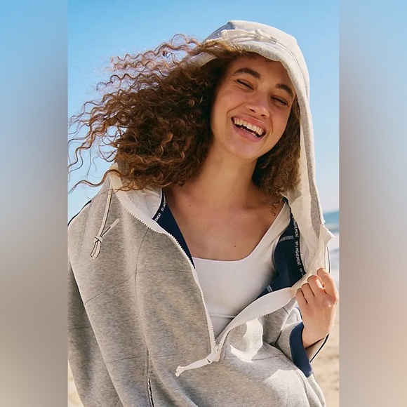 NWT FP Movement Salt Air Cocoon Hoodie ~Heather Grey Combo~ - Picture 3 of 4
